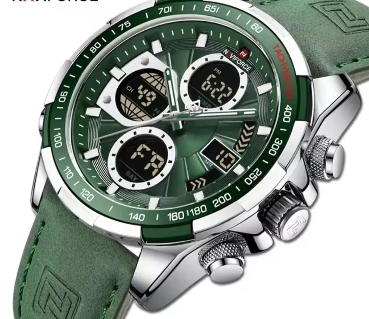 Relógio Masculino Naviforce Digital Analógico Verde