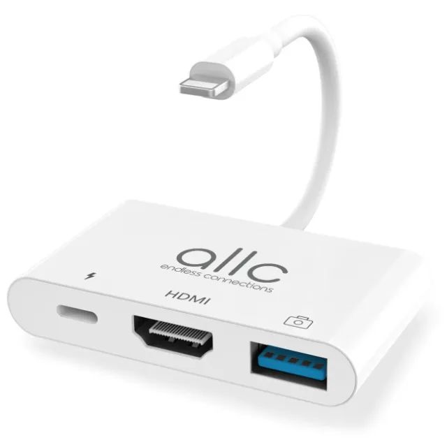 Cabo Adaptador Lightning Para Hdmi + Usb Otg - iPhone iPad