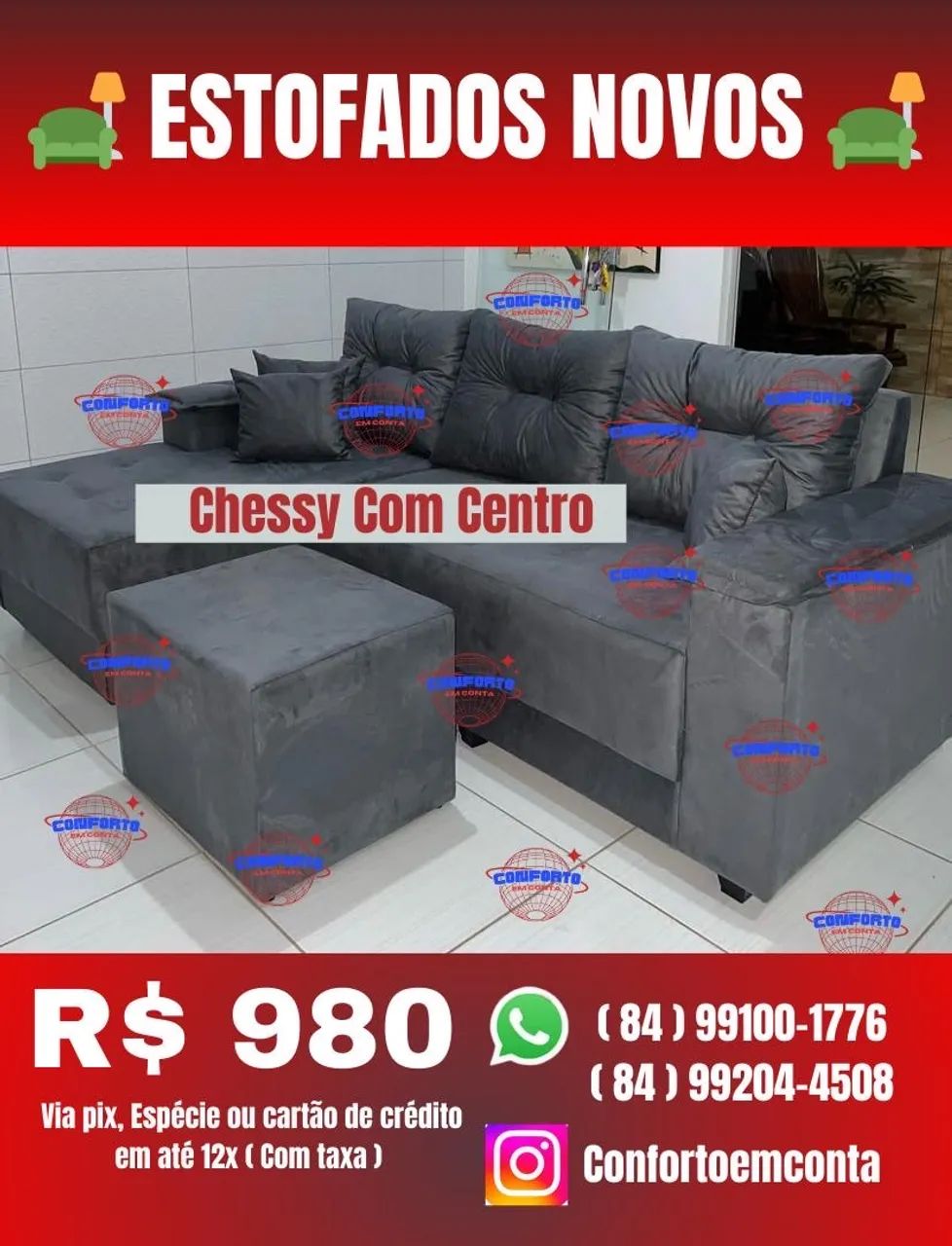 Sofá Chessy com centro - Novo -  Diretamente da fábrica 