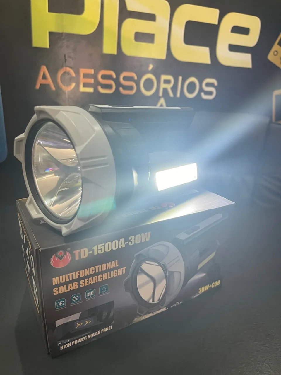 Lanterna de Busca Solar Multifuncional TD-1500A-30W