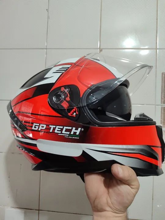 Capacete GP Tech - Novo - Vermelho 58 - Foto 5