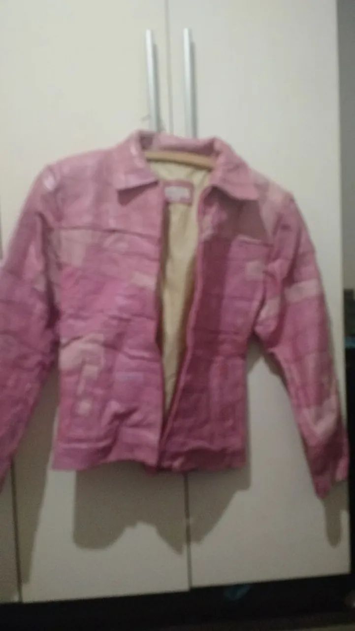 Jaqueta Rosa Feminina couro $60. *