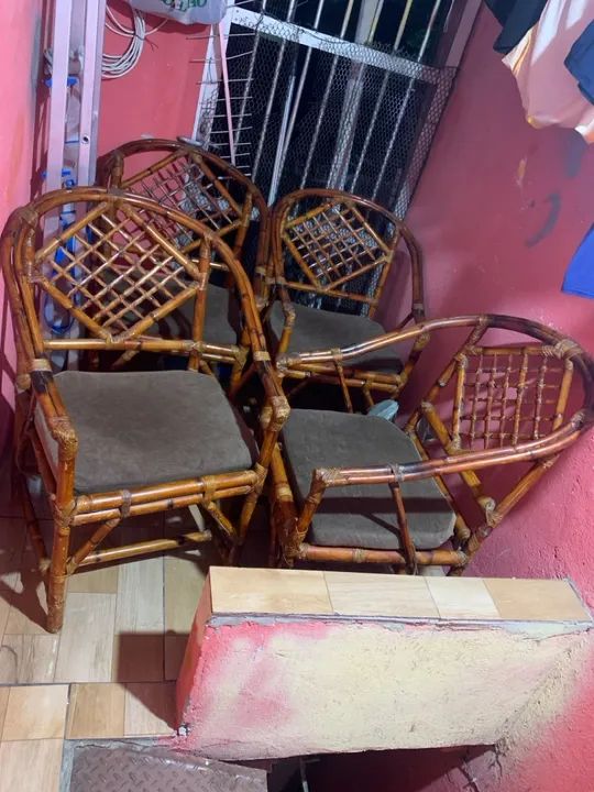 Conjunto de Poltronas de Bambu - 4 Lugares - Foto 4