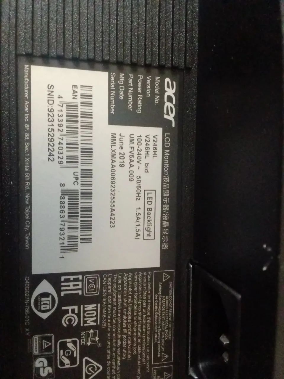 Acer 24-inch monitor64317907176065122