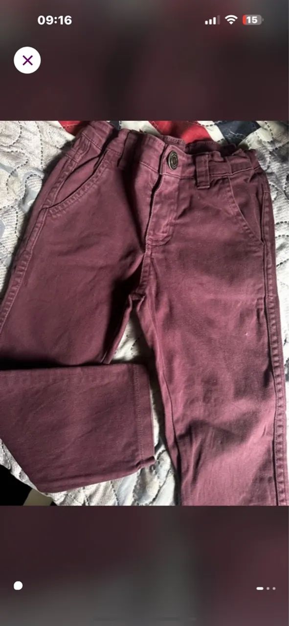Calça jeans bordo 