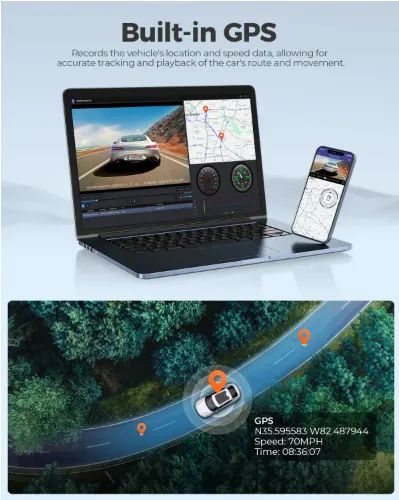 Azdome dash cam m550 pro conjunto com kit de fio rígido 4k + 1080p 3.19 "ips 5.8ghz wifi g - Foto 4