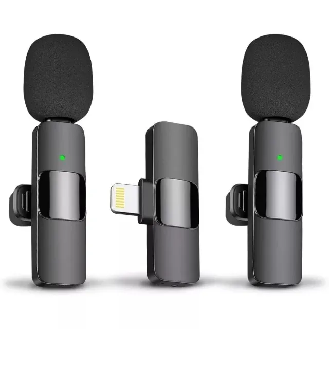 Microfone Sem Fio Duplo Lapela Profissional Android K9 Preto Tipo C
