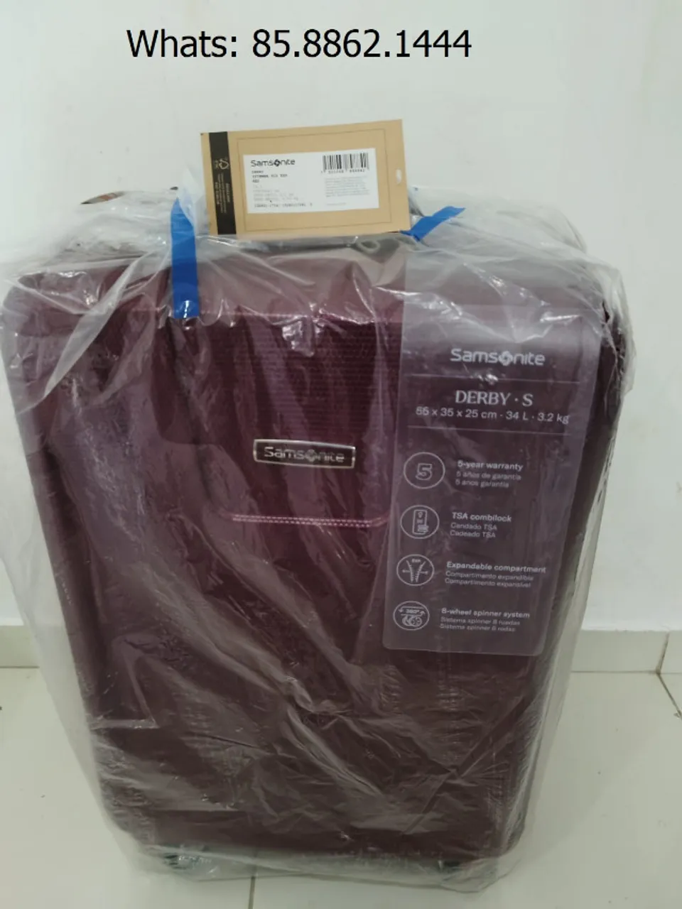Mala Samsonite de Viagem Derby Vermelho (100% NOVA)