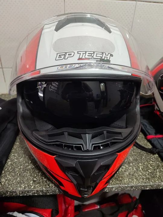 Capacete GP Tech - Novo - Vermelho 58 - Foto 2