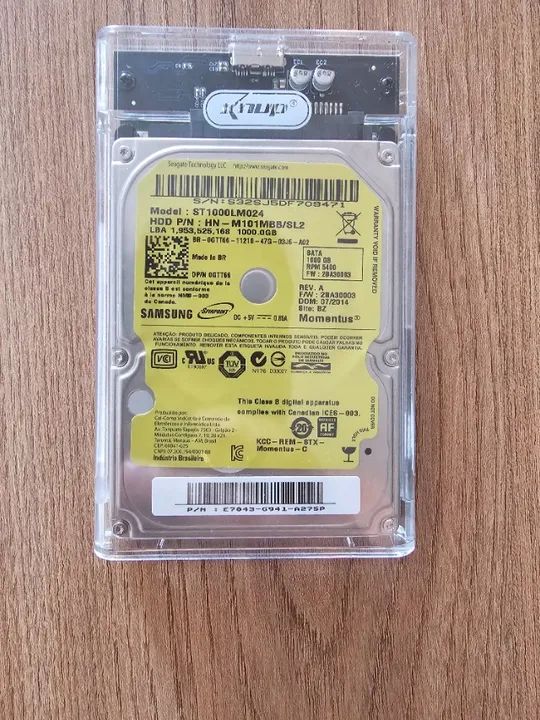 Hd externo samsung 1TB criado com case