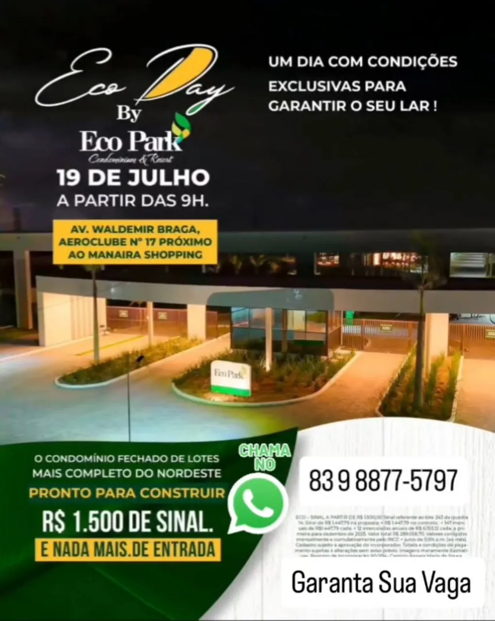 Seu Lote em um Condomínio Fechado com Sinal de 1.500,00