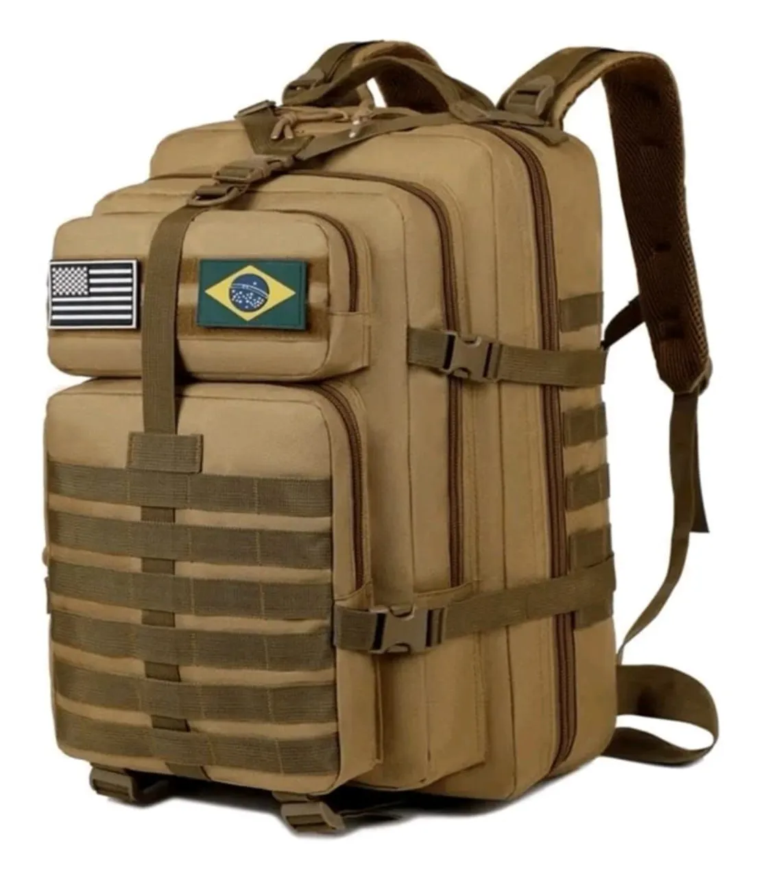 Mochila Tática Militar Reforçada 50L Bege