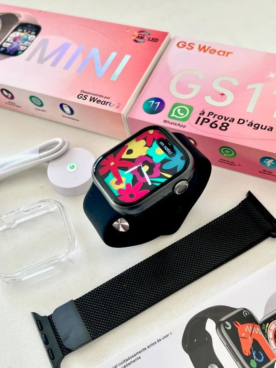 Smartwatch GS 11 Tela Amoled Responde o Whatsapp Prova d'água