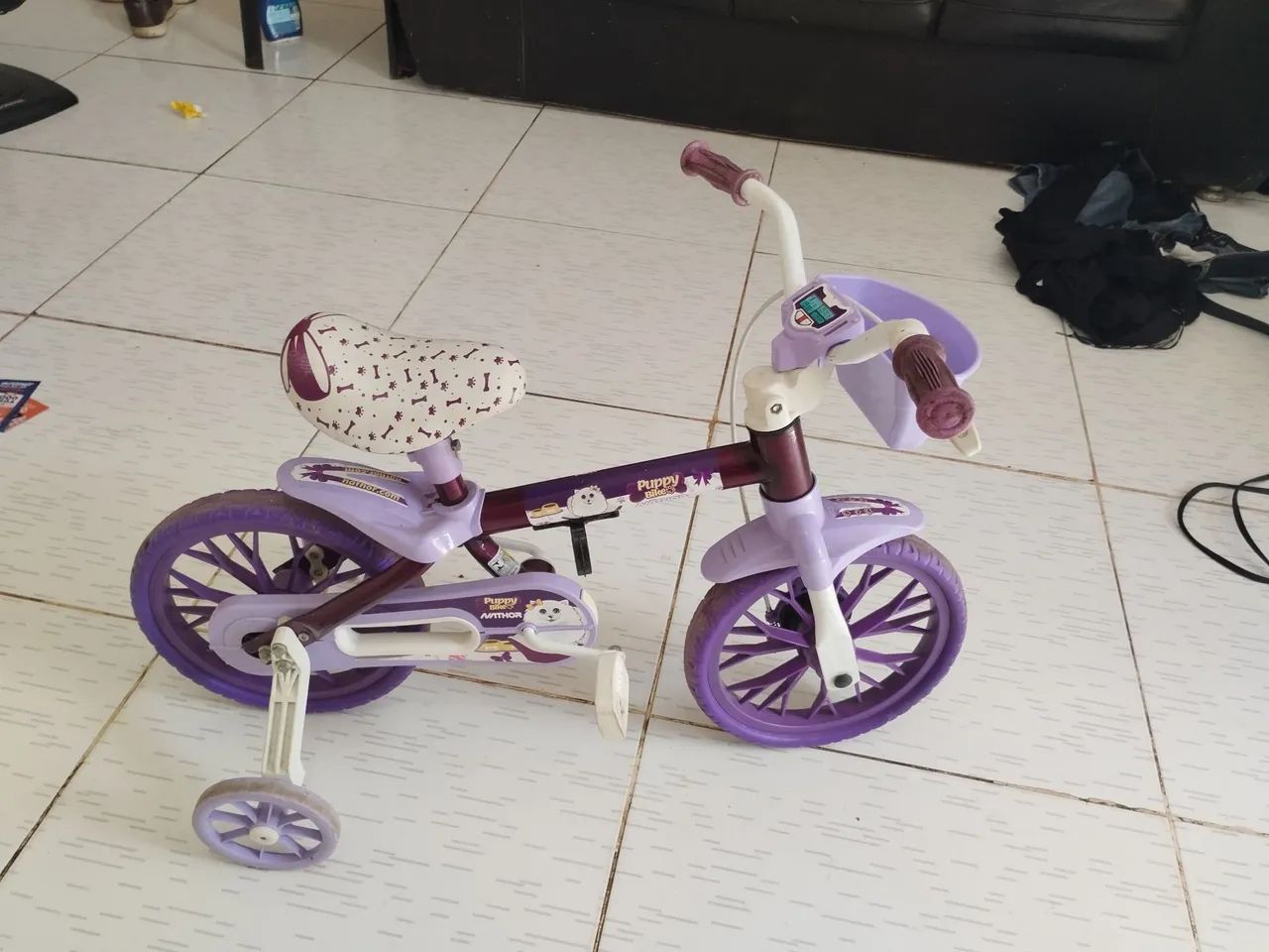 Bicicleta infantil na cor lilás - Foto 3