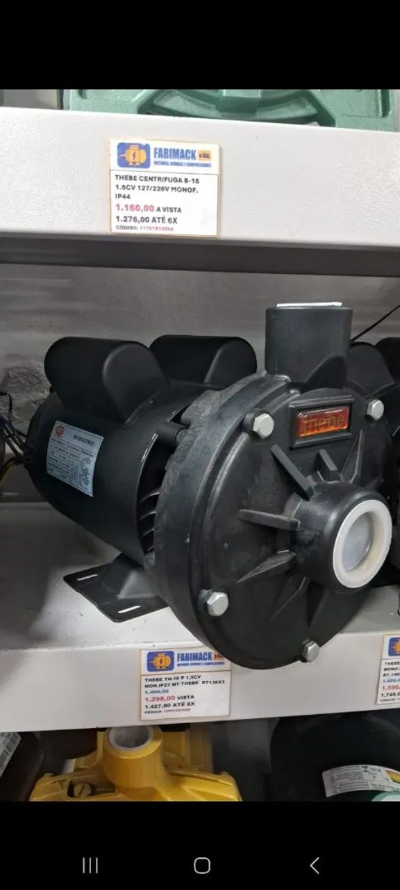 BOMBA CENTRÍFUGA 1,5CV 127/220V VAZÃO MAX 16 TH-16 P THEBE