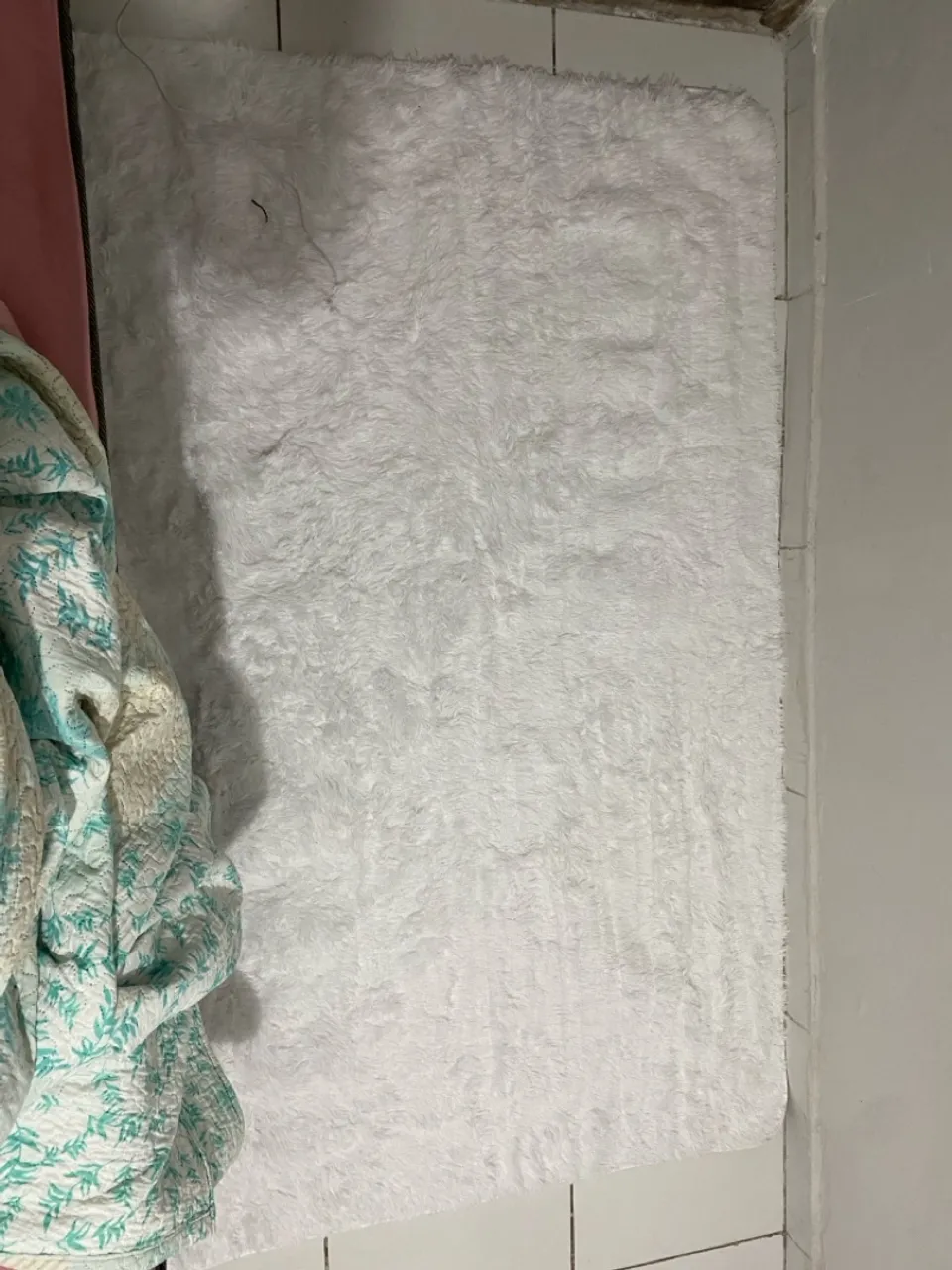 Tapete de Banho Felpudo Branco