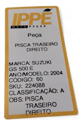 Pisca Traseiro Direito Suzuki Gs 500 E 2004 - Foto 7