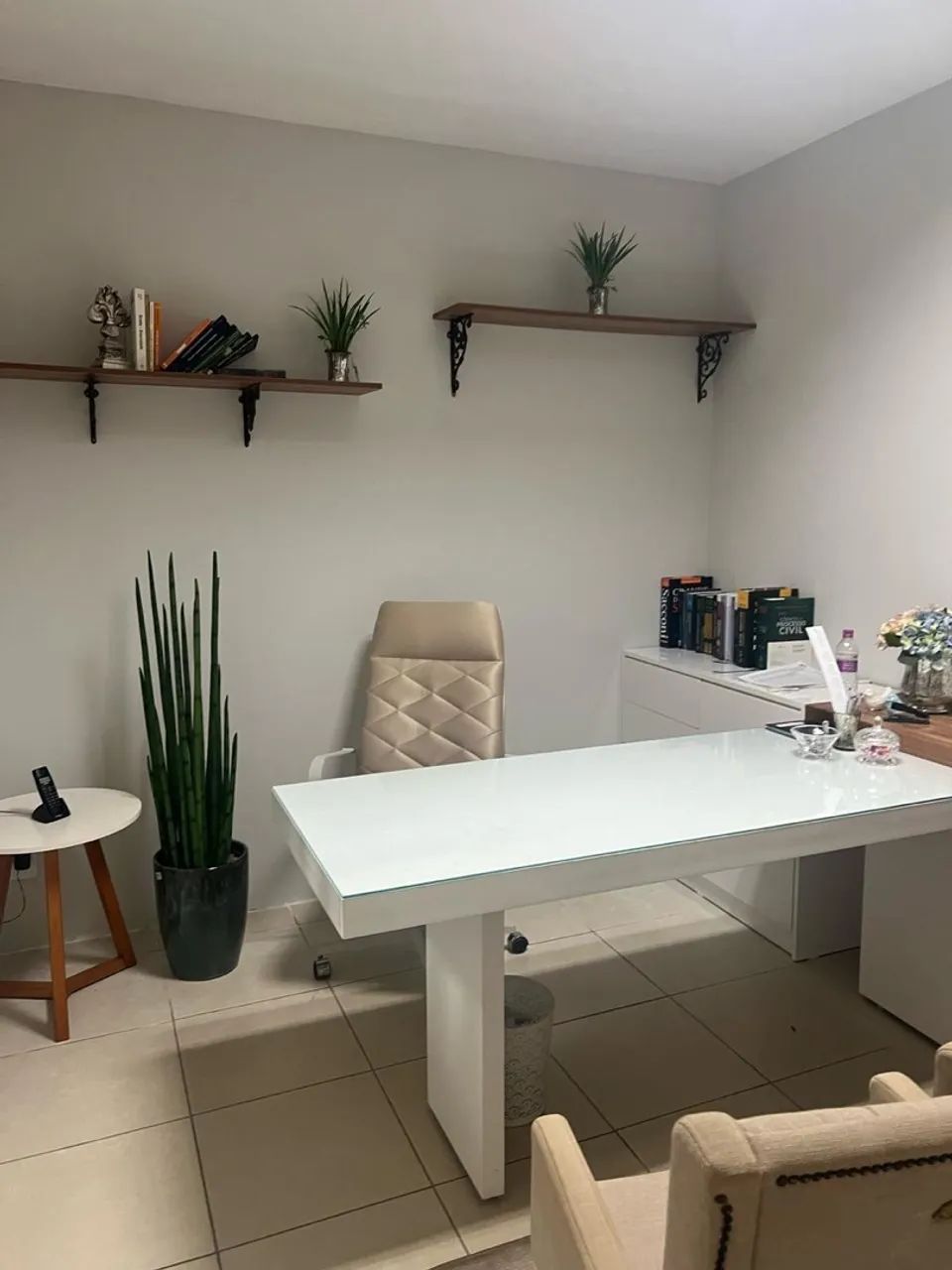 Mesa para escritório branco moderno 