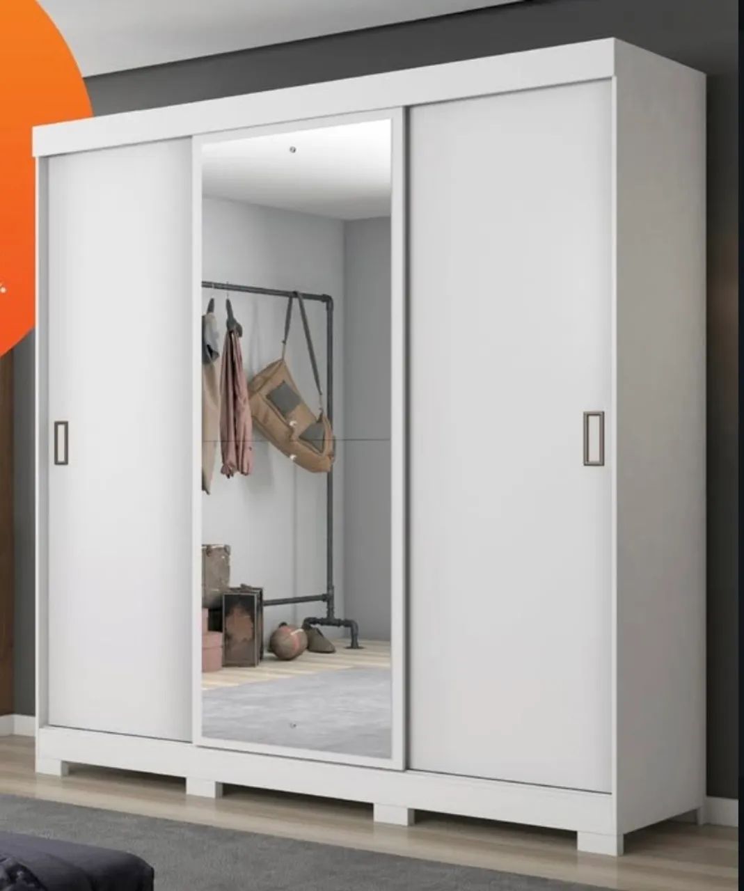 Guarda-Roupa 3 Portas com Espelho na CAIXA!