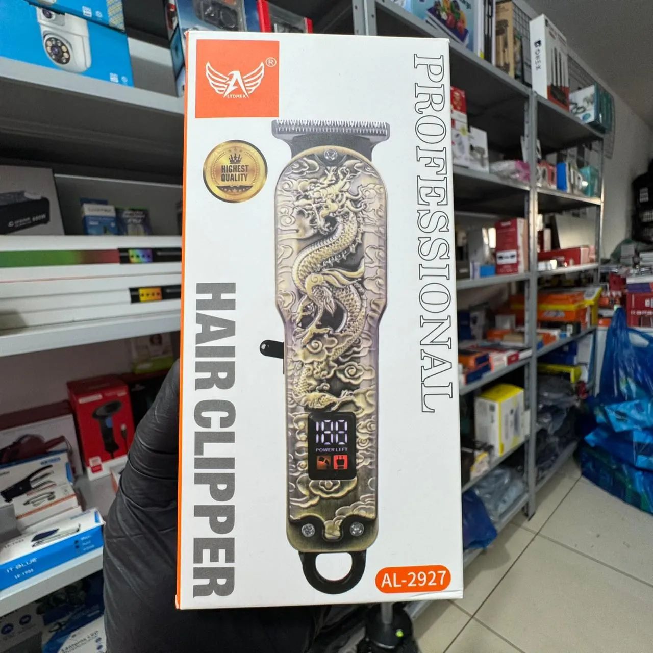 Máquina de cortar cabelo e acabamento sem fio Dragão 