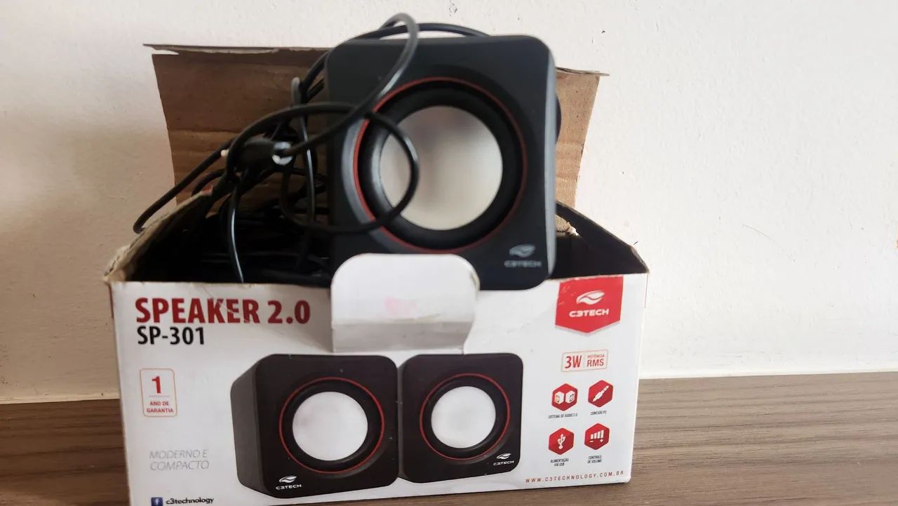 Vendo caixa de som para pc speaker 2.0 SP-301 - Foto 2