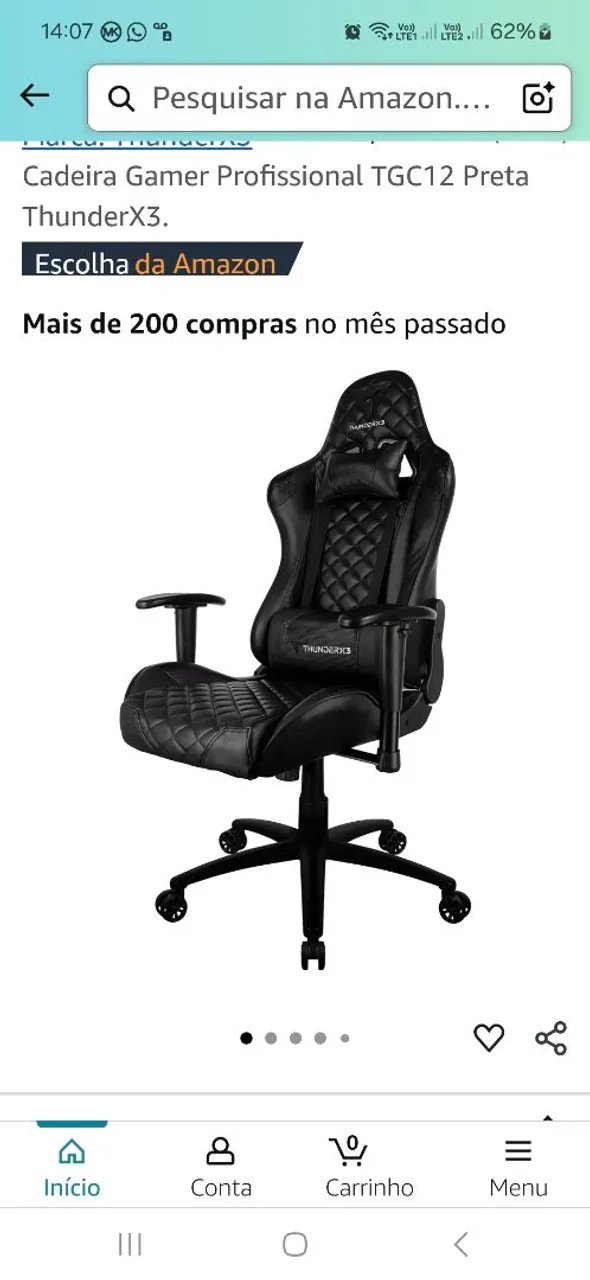 Cadeira Gamer ThunderX3 TGC12 Preta