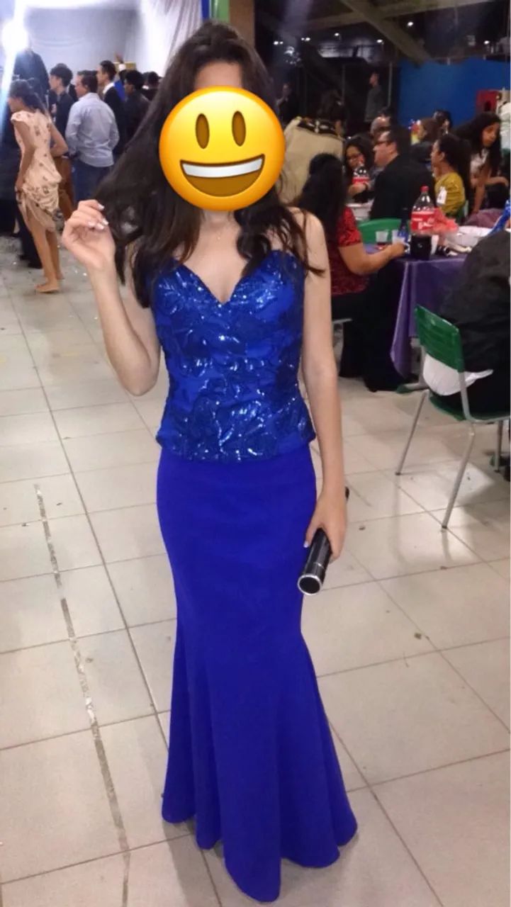 Vestido Azul Longo para Festa