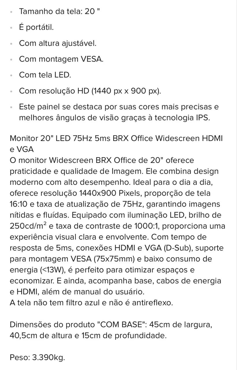 MONITOR BRX 75HZ WIDESCREEN  - Foto 4