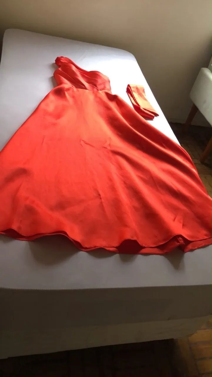 Vestido longo de festa Laranja - elegante e sofisticado  - Foto 4