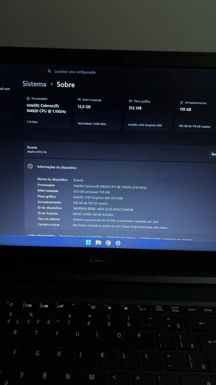 Notebook Acer Aspire 3 - 12GB RAM - Foto 3