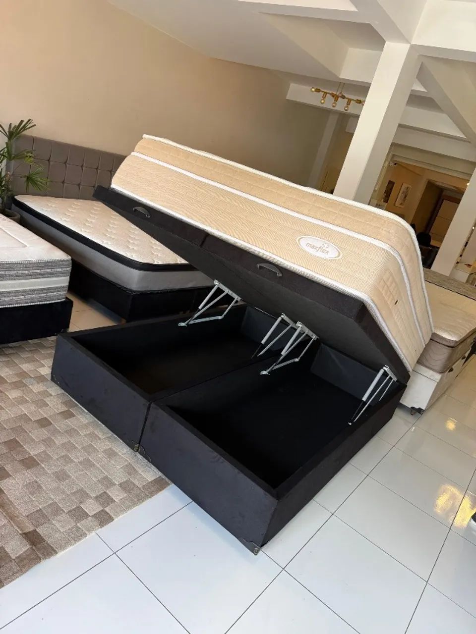 Cama BAÚ QUEEN COM COLCHÃO MAXFLEX - Entrego!  - Foto 2