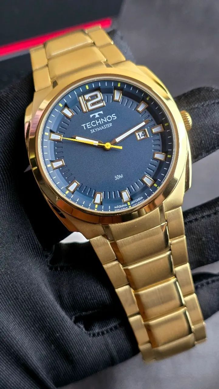 Relógio Technos Skymaster 44mm Dourado 2315LBJ/1A - Acessórios