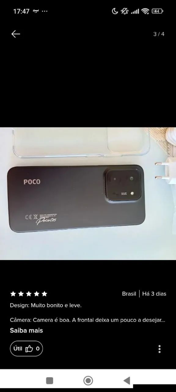 Celular xaomi poco c85 carregando caixa 