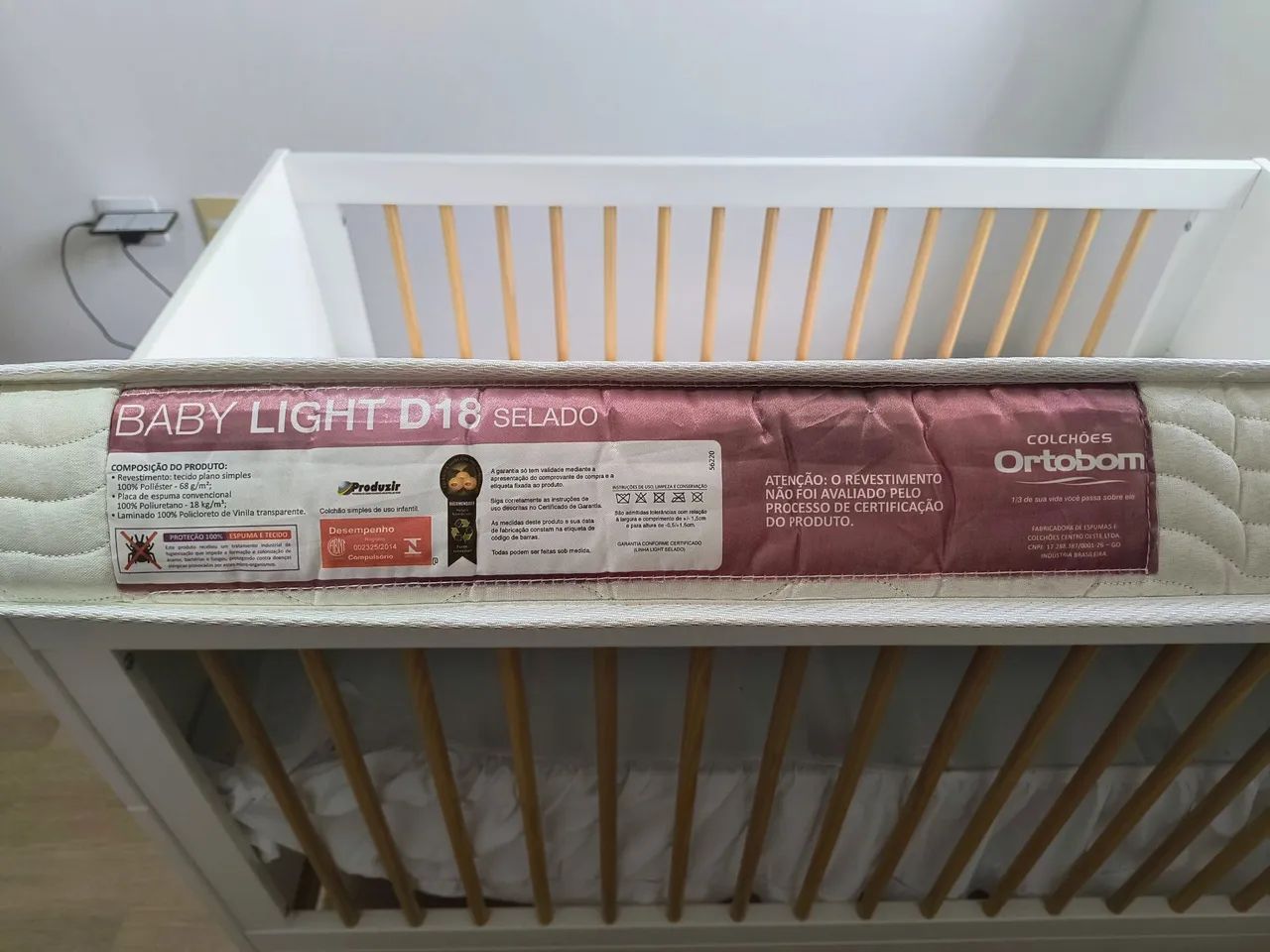 Berço Americano Bebê 2 em 1 Branco - Cozy - Quater + Colchão D18 Selado Ortobom - Foto 6