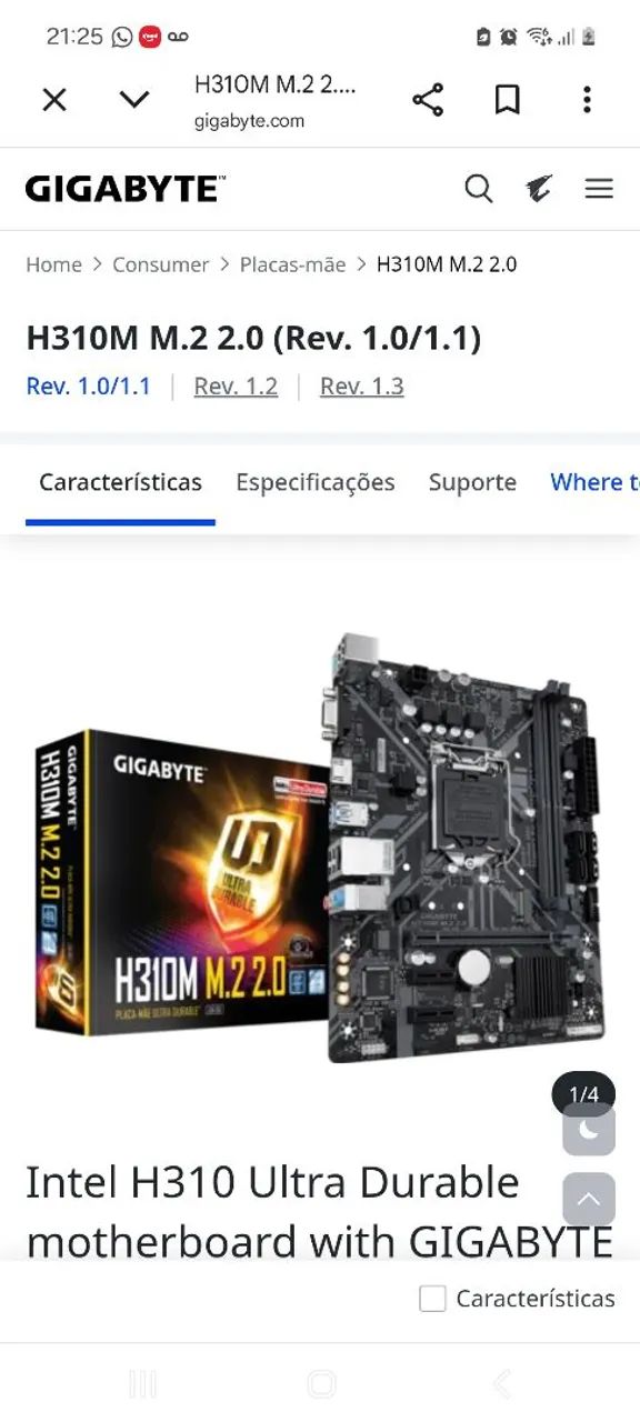 H310M 2.0, com processedador i5 9400f