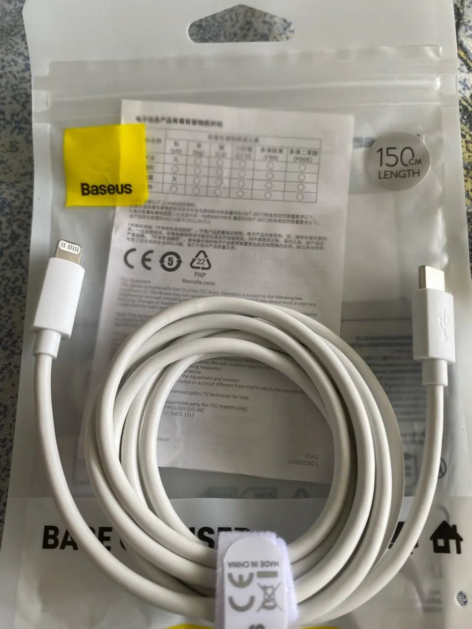 Cabo Baseus iPhone 20w 150cm Entrega Grátis 