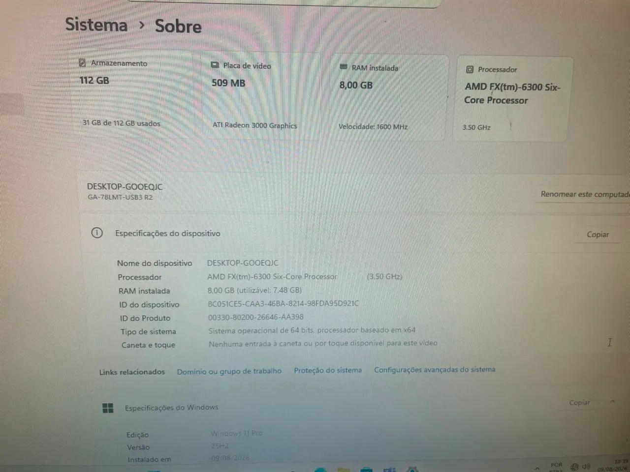 Computador AMD Fx 6300 - W11 - Completo - Foto 2
