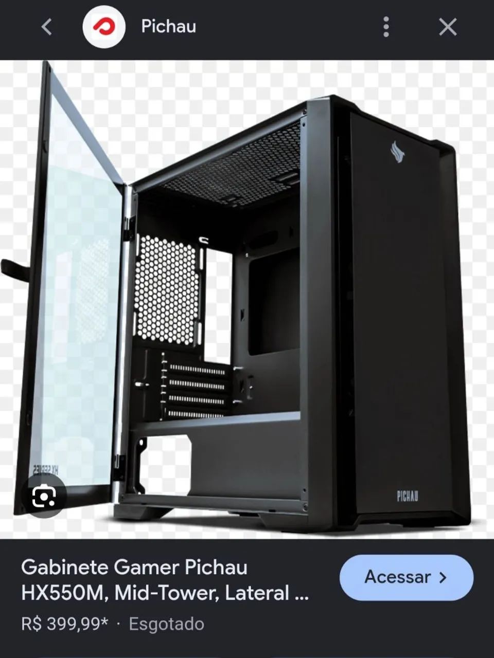 Gabinete Premium HX550 B Pichau