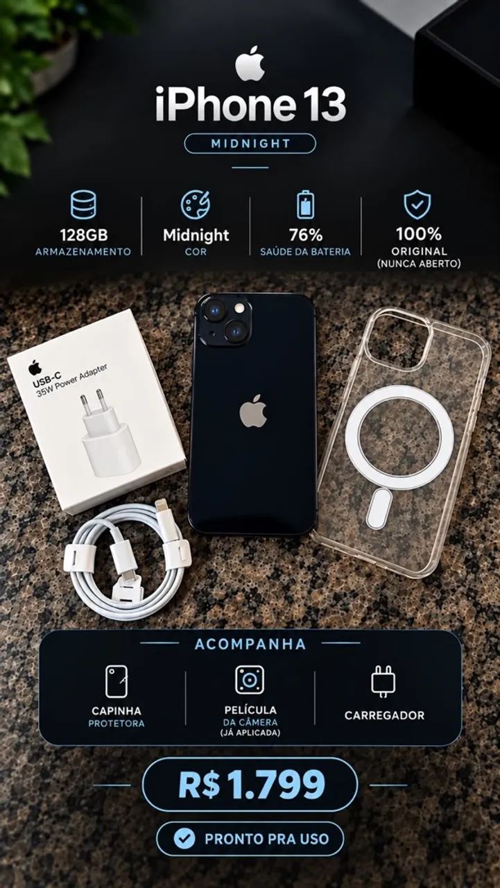 IPHONE 13 IMPECÁVEL!