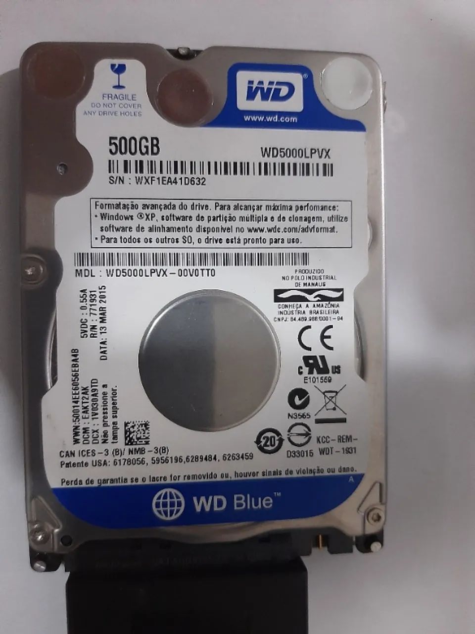 HD 500Gb sata para notebook - R$= 100,00  á unidade 