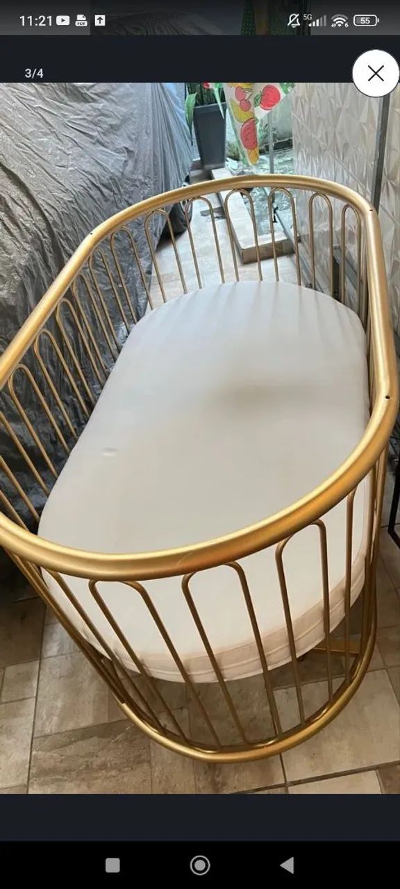 Berço oval Premium de ferro Metalon  - Foto 2