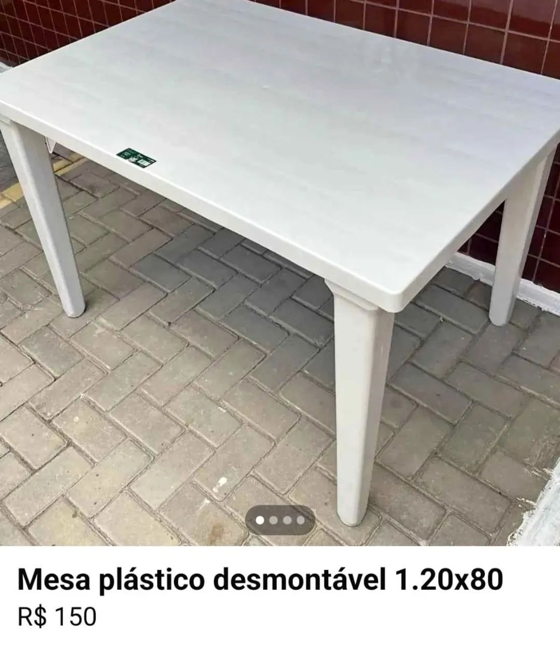 Mesa plastica desmontavel pra 6 cadeiras  obs: só a mesa - Foto 2