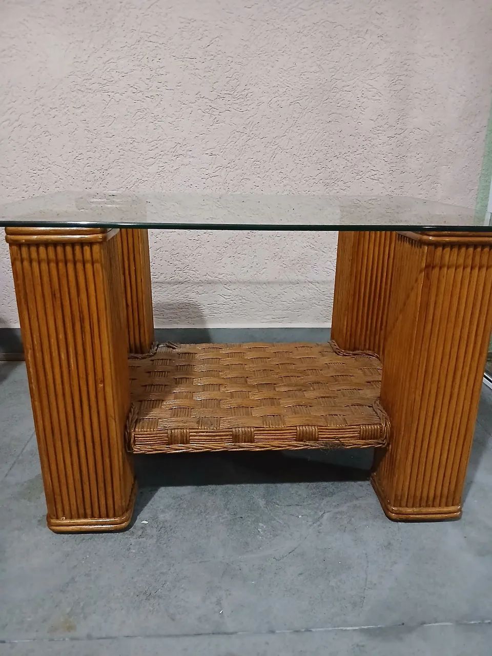 Mesa de bambu com vidro  - Foto 2