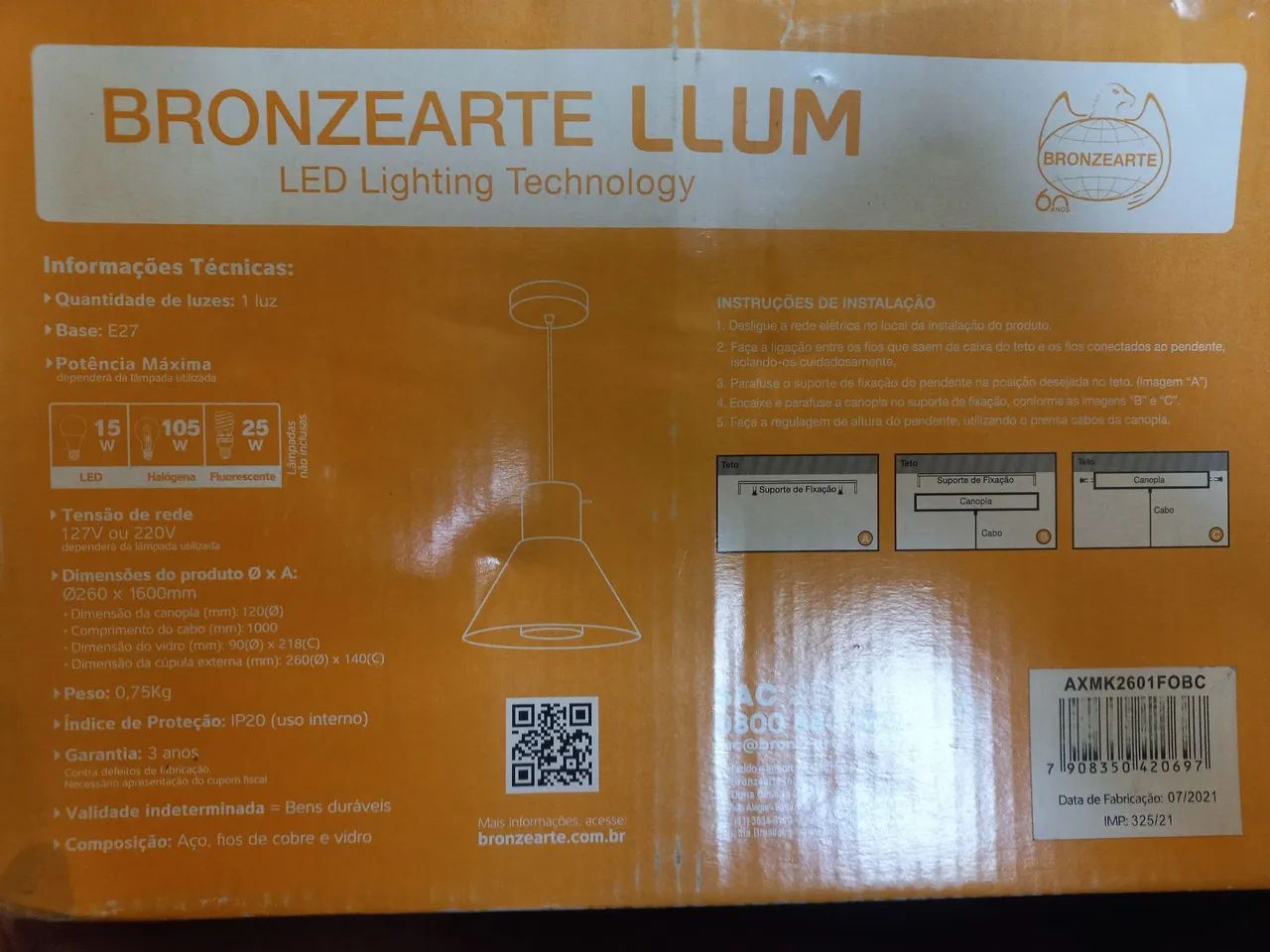 Luminária/ pendente na caixa - Foto 2