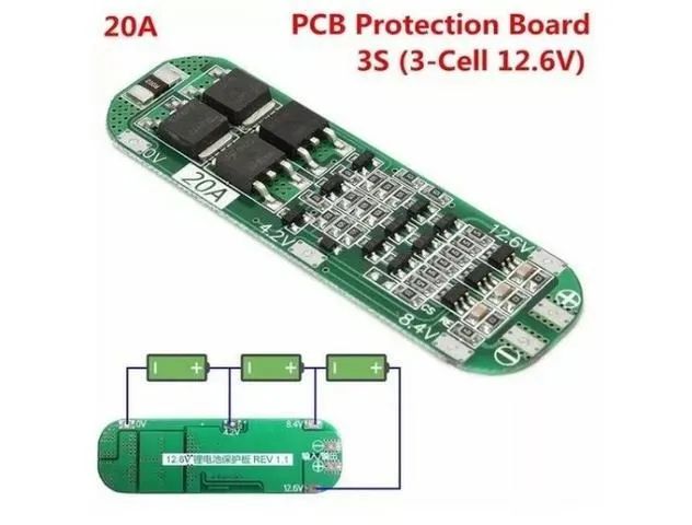 Placa De Proteção Bms 3s 20a 12.6v