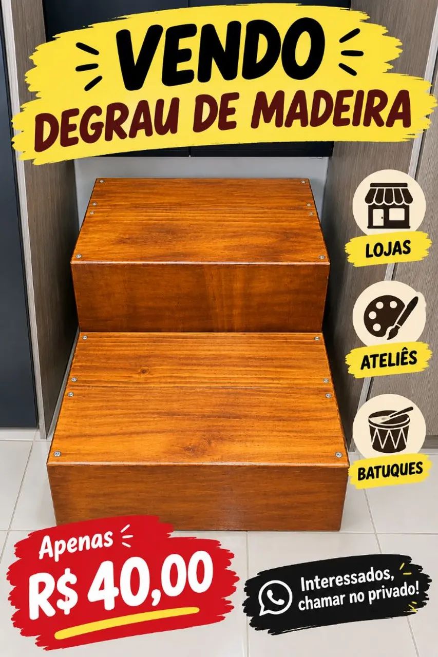 Vendo degrau de madeira