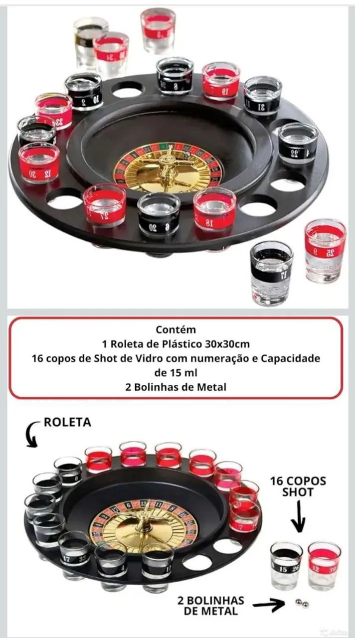 jogo roleta cassino drinks 16 copos 1 roleta rio master - riomaster - Foto 3