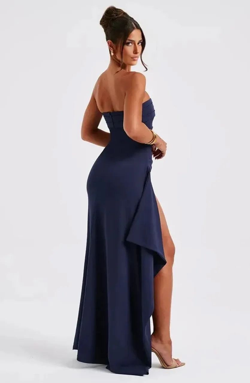 Vestido longo sereia azul marinho  - Foto 2