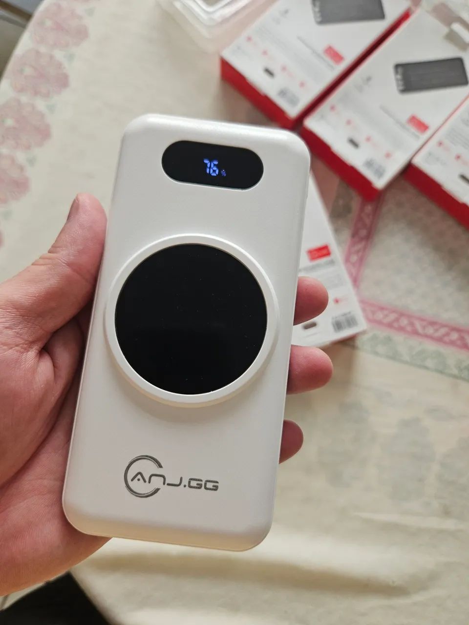 Power Bank por indução e com fio 10.000mAh (Novo)