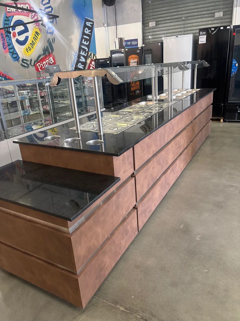 Conjunto buffet quente e refrigerado 